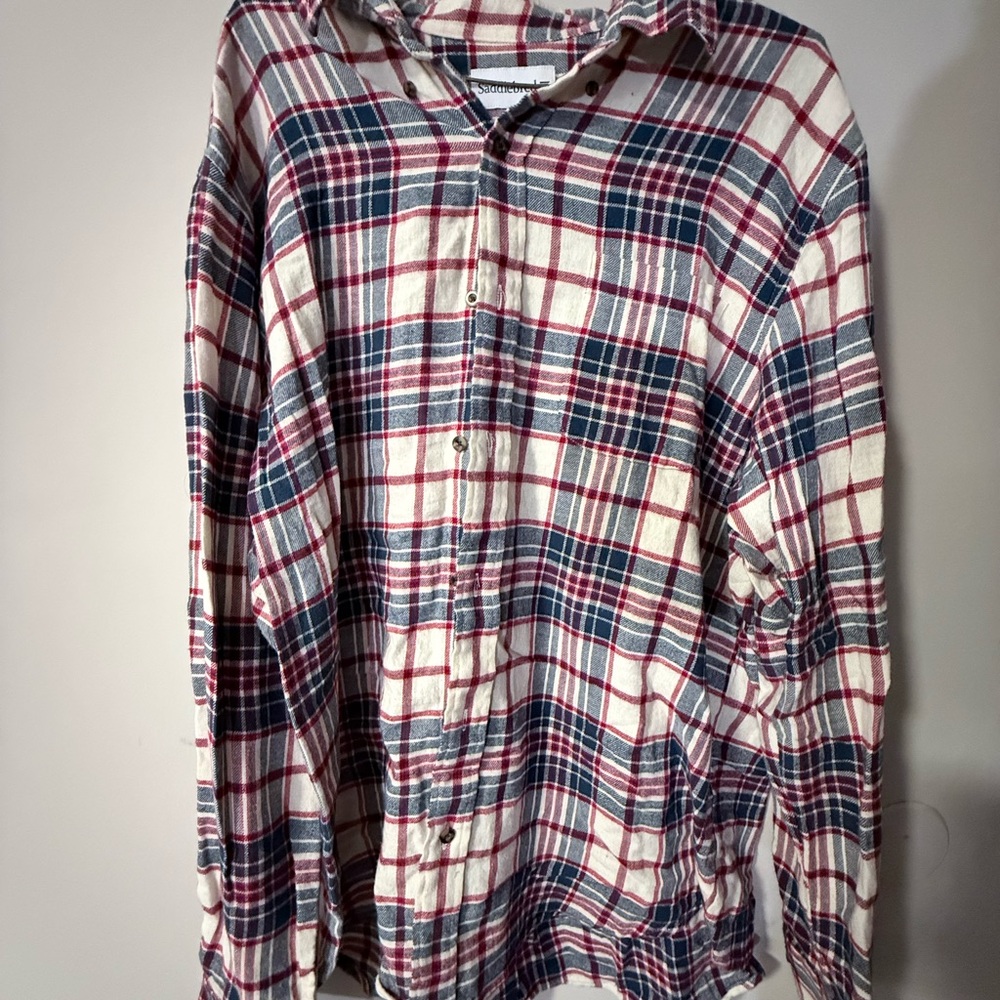 Saddlebred Men's Plaid Shirt - Red, Blue, Cream